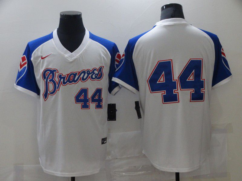 Men Atlanta Braves #44 No name White Game 2021 Nike MLB Jersey